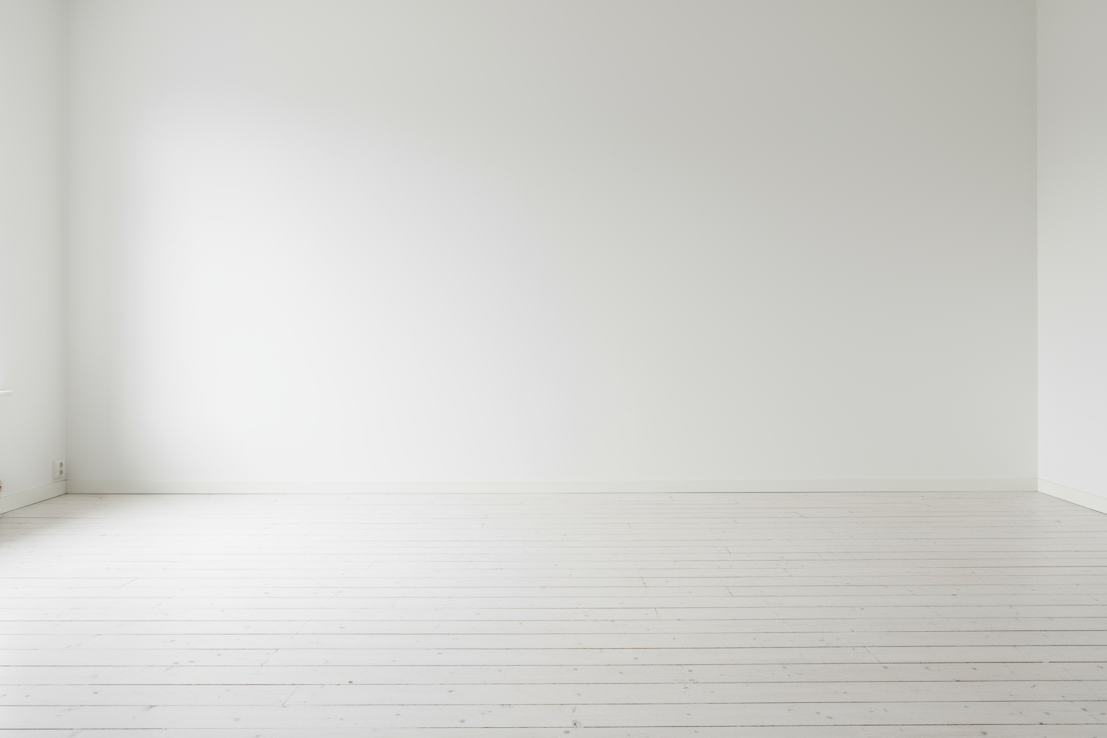 white nordic old wooden floors with white wall empty room